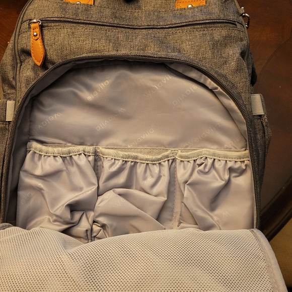 Grey Backpack Diaper Bag New - Picture 6 of 7